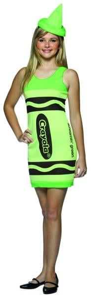 Screamin' Green Crayola Crayon Tank Dress Costume Teen