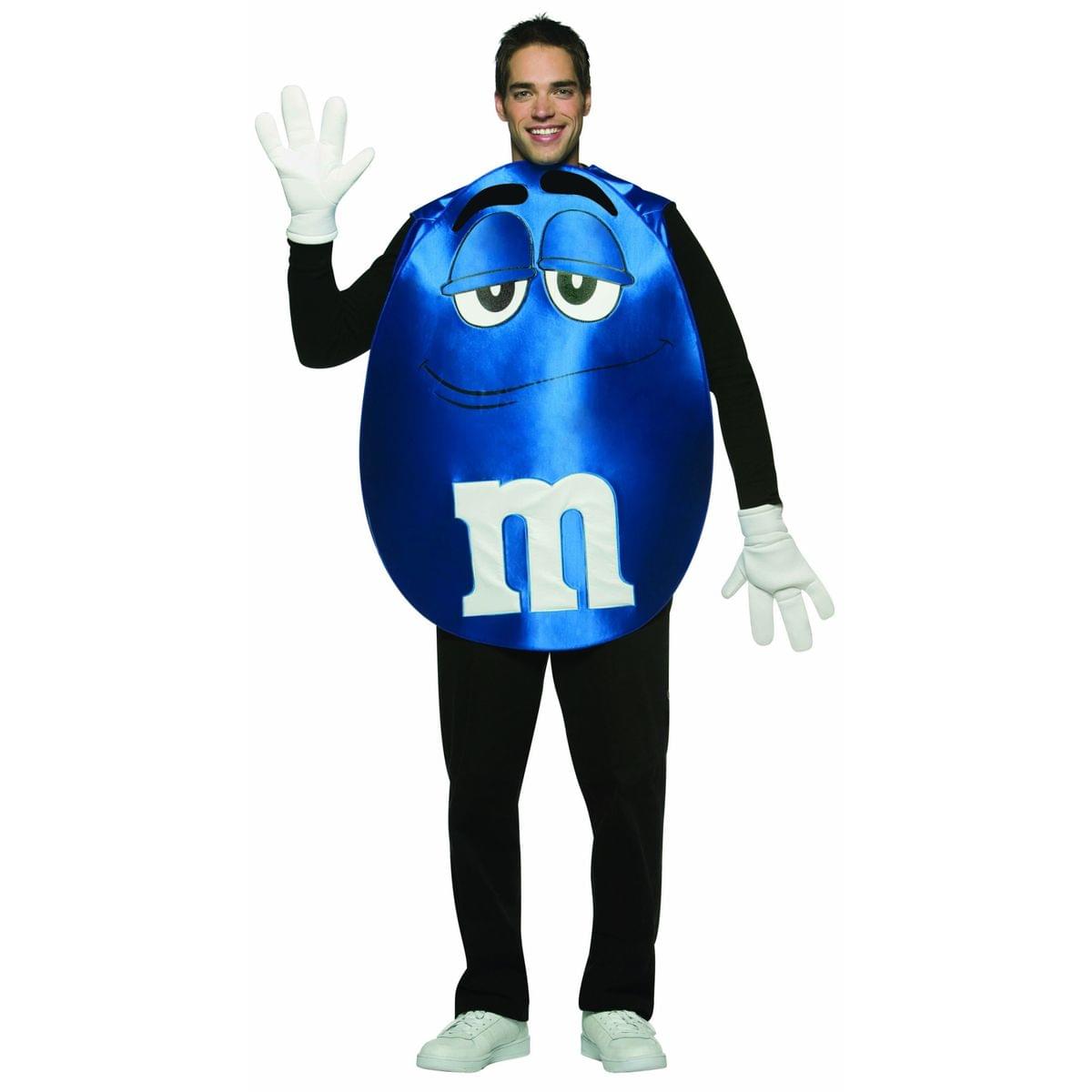 M&M Candy Blue Poncho Costume Adult
