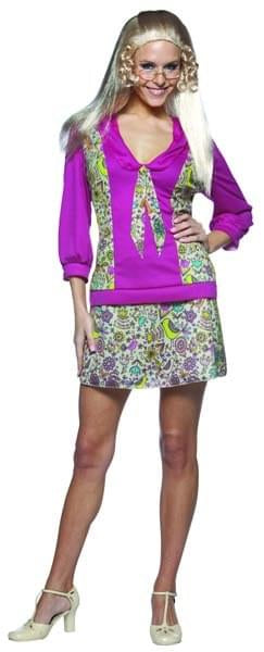 Jan Brady Bunch Hippie 70'S Tv Show Female Costume Dress Adult