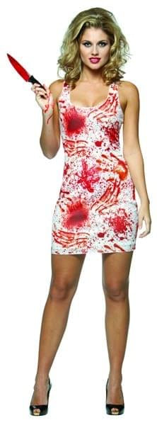 Blood Splatter Halloween Scary Kill Tank Dress Costume Adult