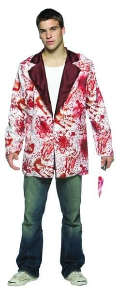 Mens Blood Splatter Halloween Scary Kill Blazer Jacket Adult