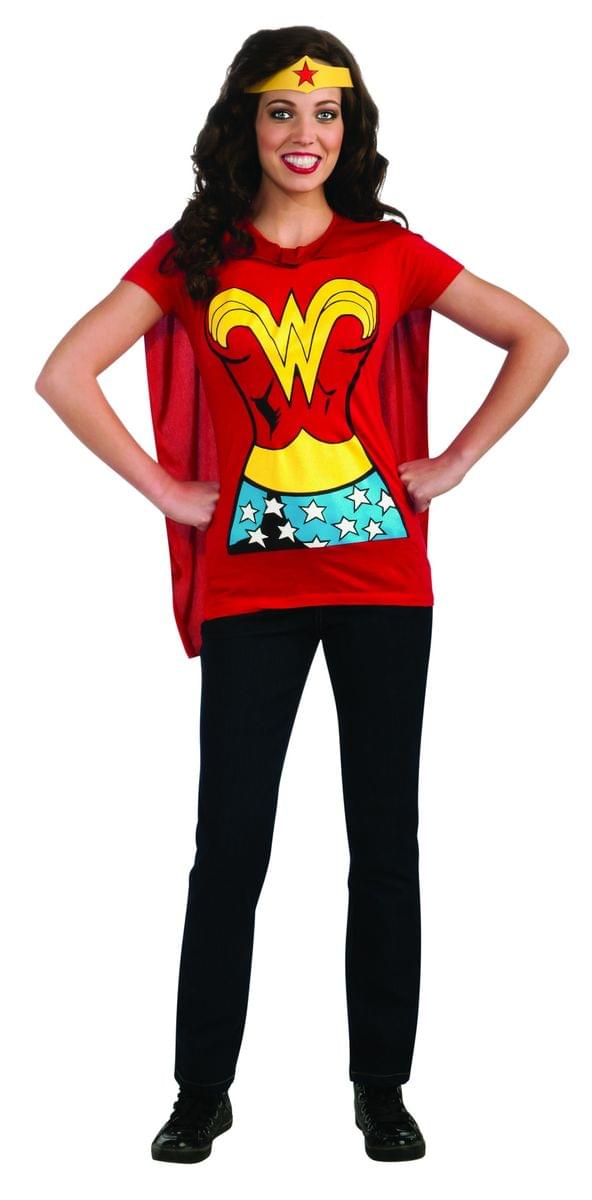 Wonder Woman Shirt & Headpiece Costume Set Adult