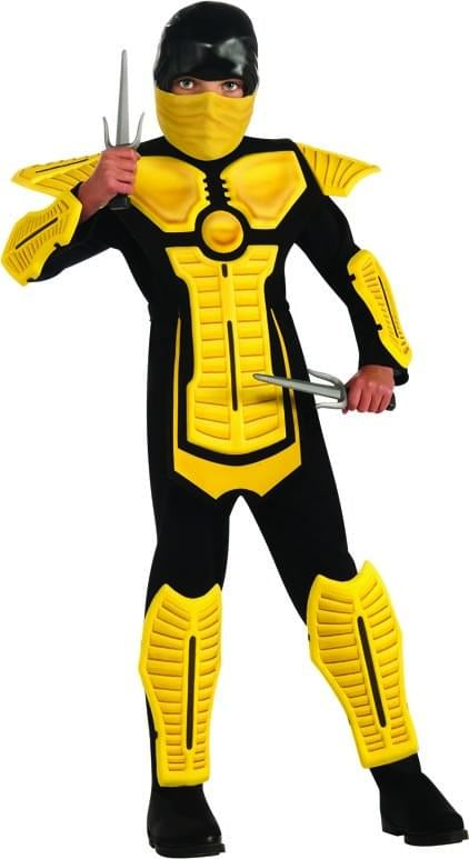 Yellow Ninja Molded Armor Jumpsuit Costume Child