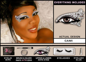 Xotic Costume Glitter & Rhinestone Eye Makeup & Eyelash Kit Ice Queen