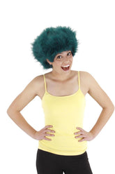 Teal Fuzzy Costume Wig Adult