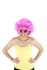 Fuchsia Fuzzy Costume Wig Adult