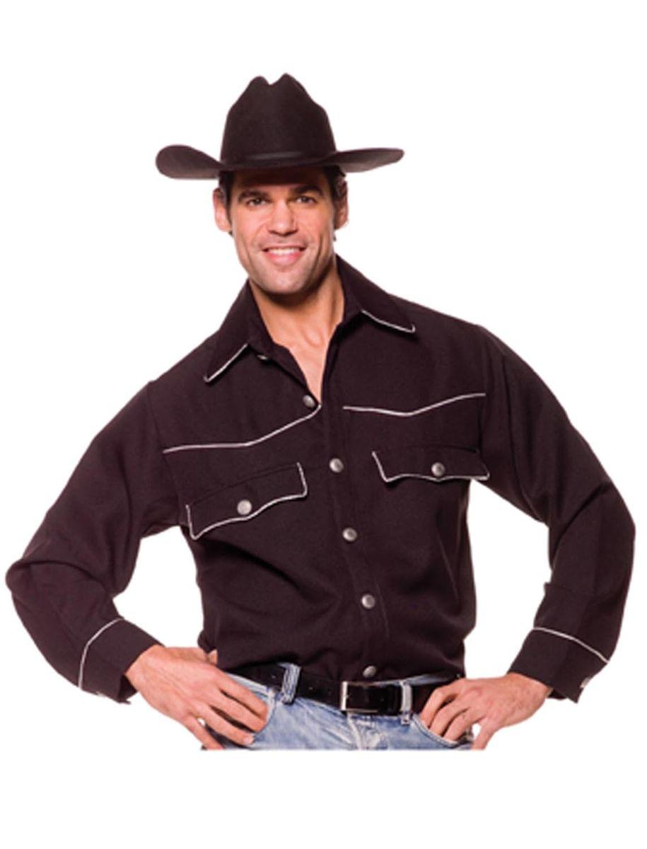 Classic Cowboy Black Costume Shirt Adult