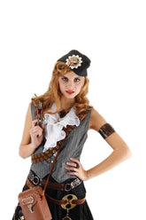 Steampunk Grey Naval Officer Costume Hat Adult