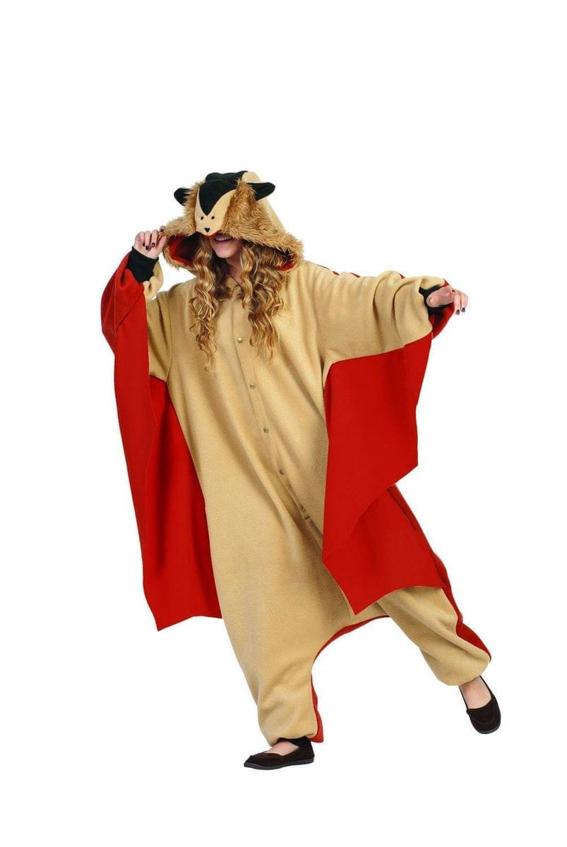Funsies Kigurumi Skippy Flying Squirrel Fleece Jumpsuit Costume Adult