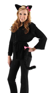 Cute Kitty Ears & Tail Costume Accessory Set Black