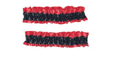Red And Black Silken Garter Or Armband Adult Costume Set