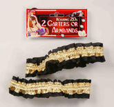 Roaring 20's Shiny Gold And Black Costume Garters Or Armbands