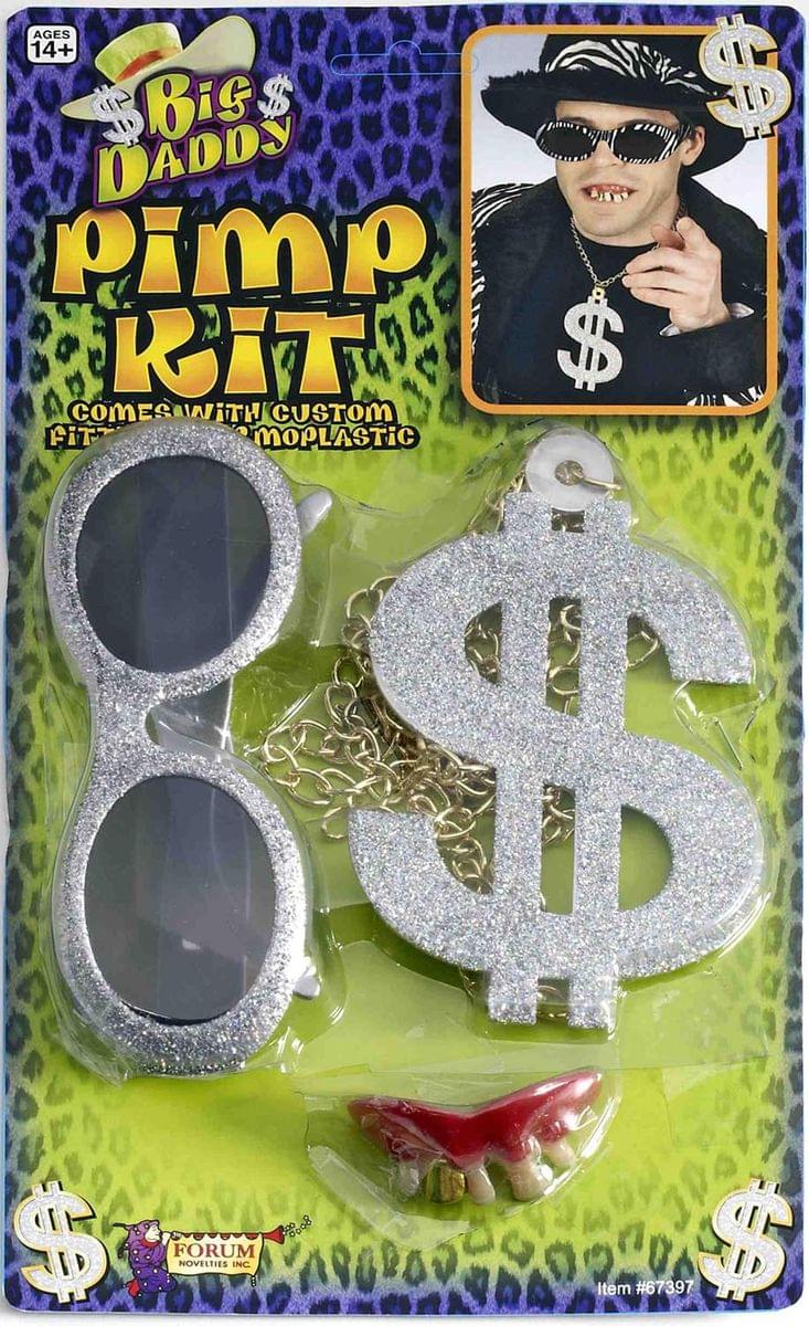 Pimp Kit With Costume Sunglasses, Dollar Sign Necklace, And | Free Shi