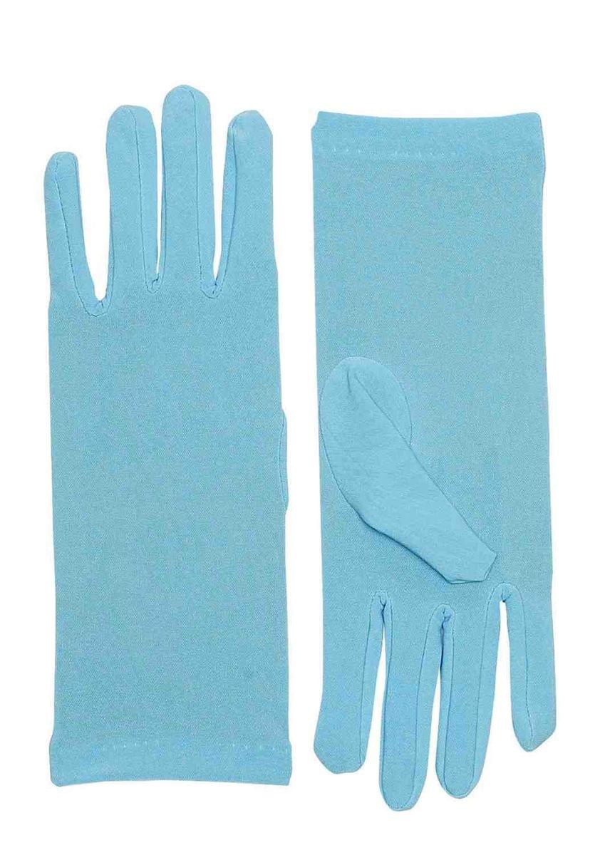 Short Light Blue Adult Female Costume Dress Gloves