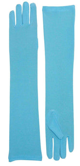 Long Light Blue Adult Female Costume Nylon Dress Gloves