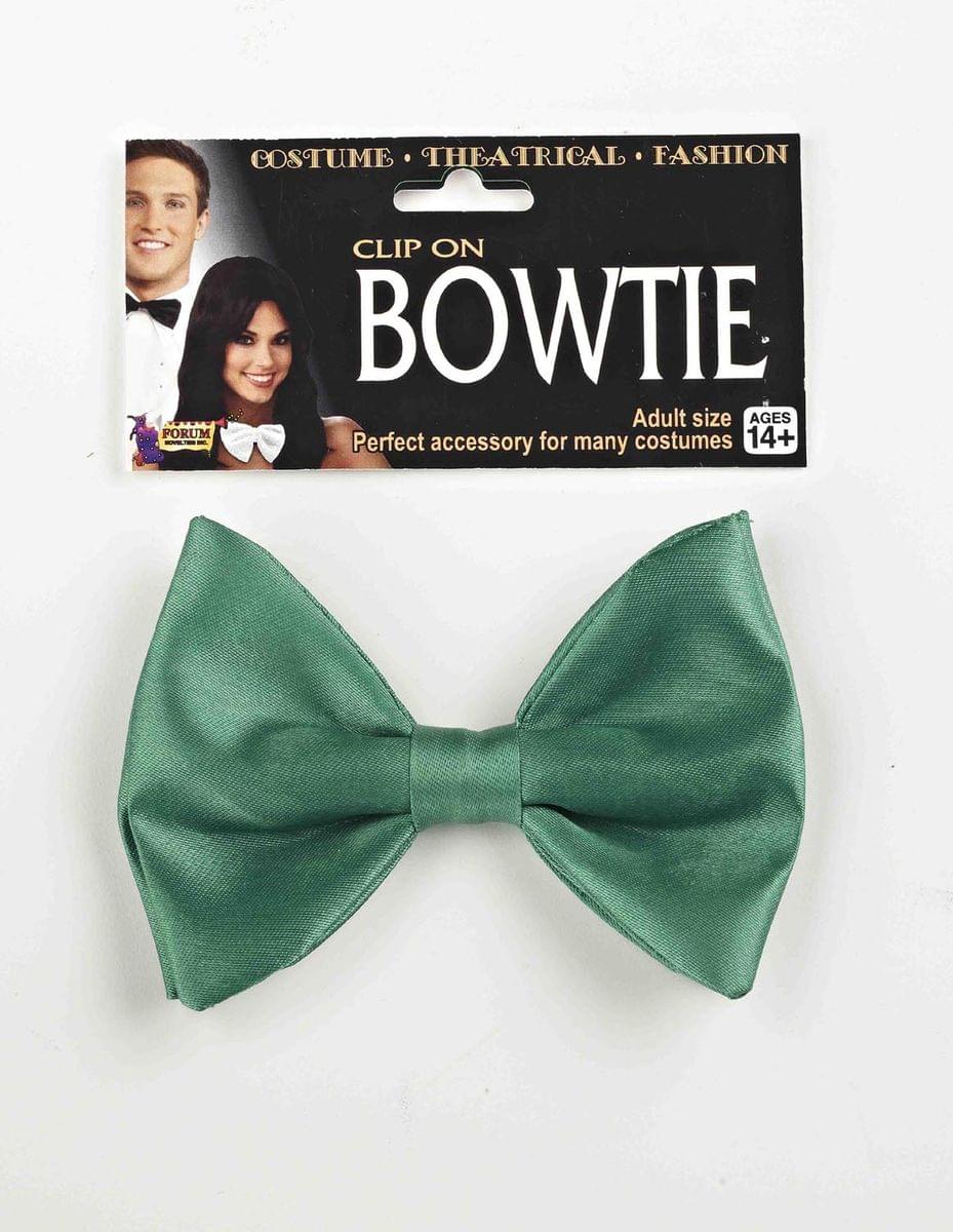 Green Clip On Bowtie Costume Accessory