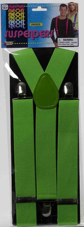 Neon Green Adult Costume Suspenders