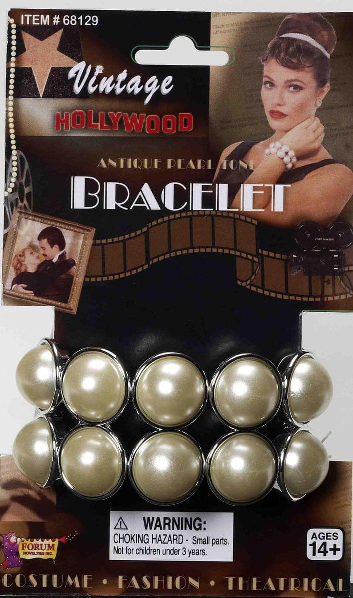 Vintage Hollywood Double Layer Pearl Adult Costume Bracelet
