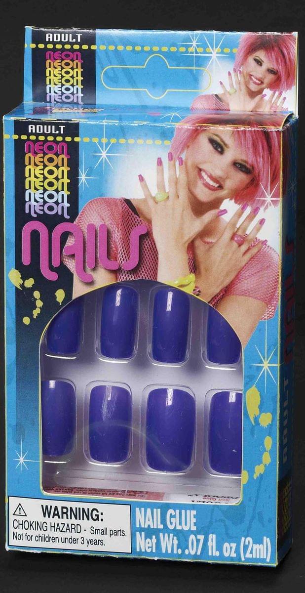 Neon Purple Adult Costume Fingernails