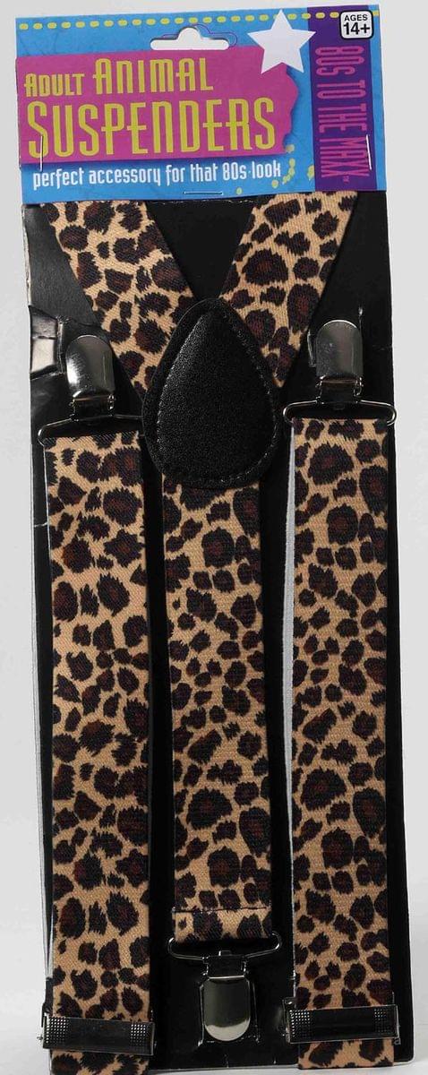80's Leopard Print Adult Costume Suspenders