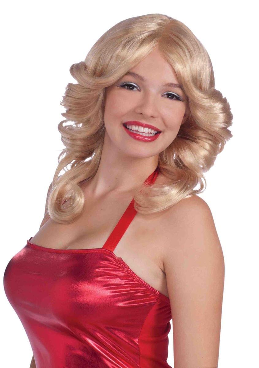 70's Fawcett Flip Adult Costume Blonde Wig