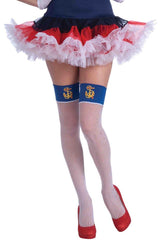 Lady In The Navy Nautical Fishnet Costume Thigh Highs