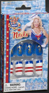 Lady In The Navy Patriotic Costume Finger Nails