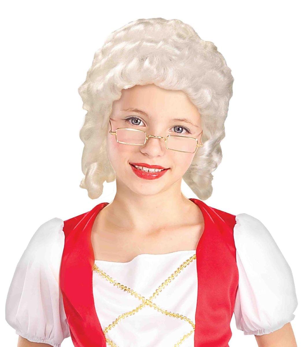 Colonial Girl Child Costume White Wig