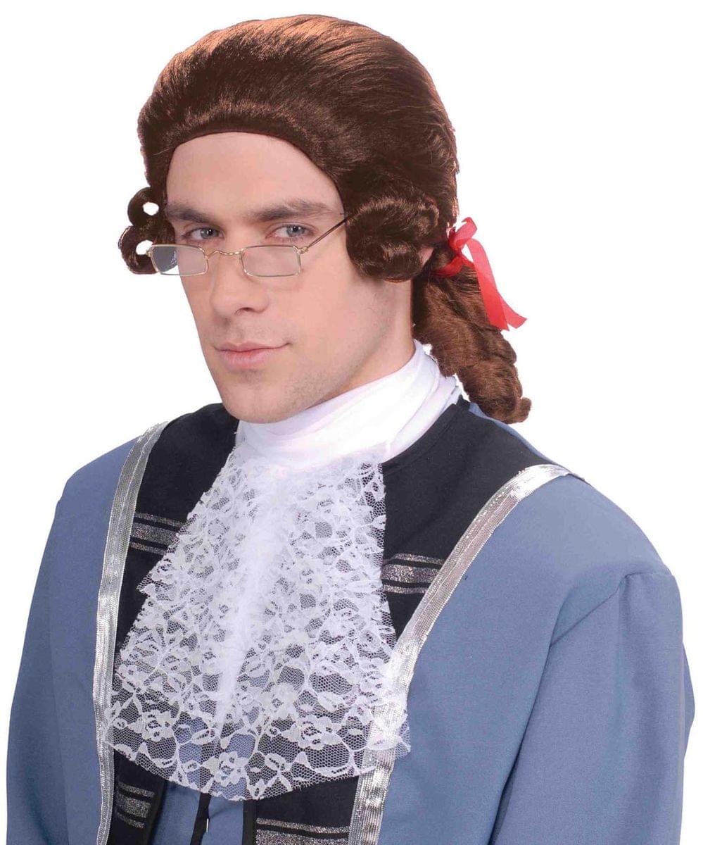 Men's Brown Colonial Adult Costume Wig