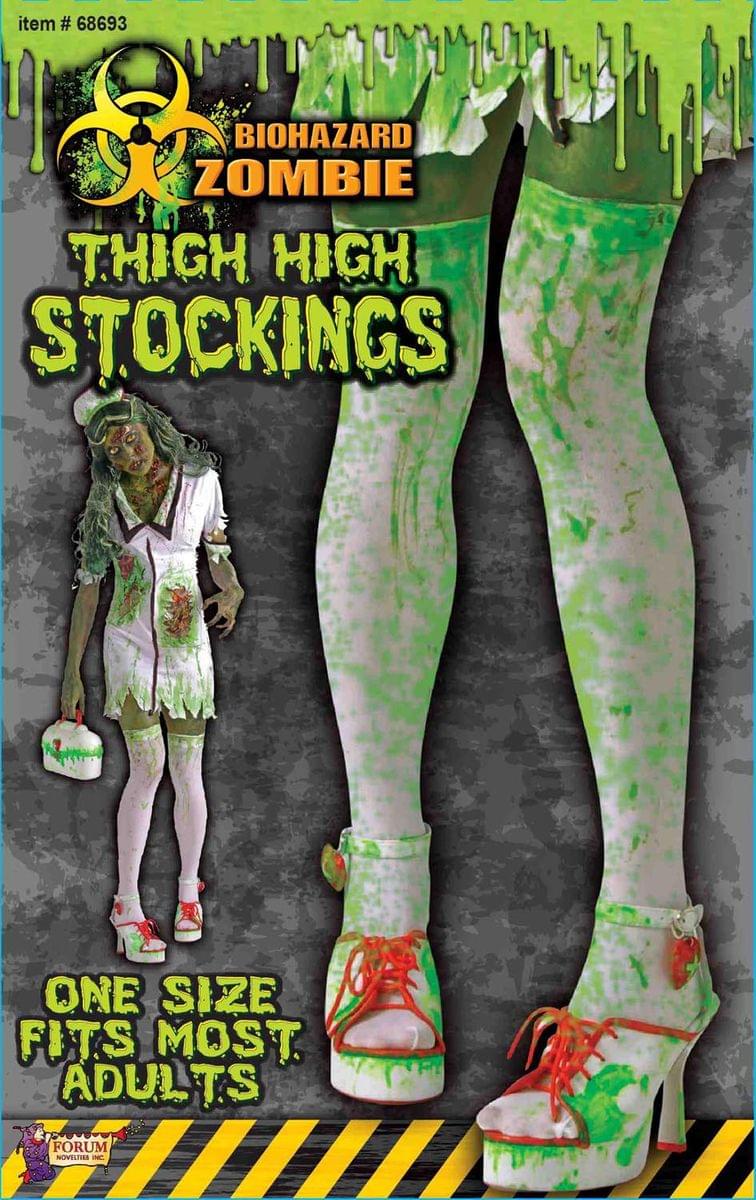Biohazard Zombie Adult Female Costume Thigh High Stockings