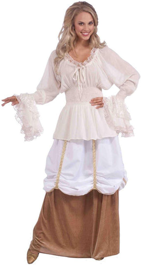 Medieval Lady White Adult Costume Blouse