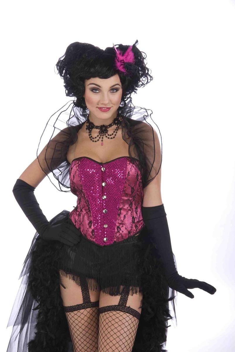 Burlesque Pink And Black Feather Hair Clip Costume Accessory