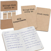 Grump, Things That Annoy Me: Set of 3 Notebooks