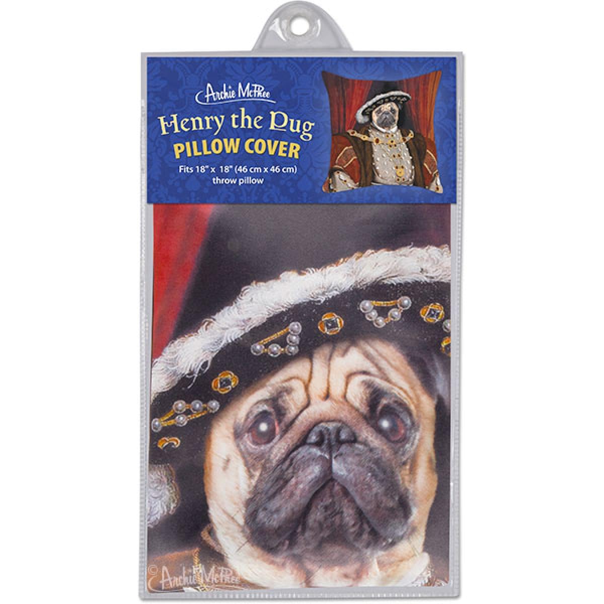 Henry the Pug 18"X 18" Pillow Cover