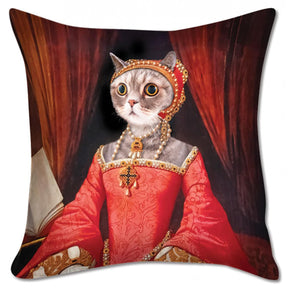 Renaissance Kitty 18" X 18" Pillow Cover