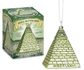 All Seeing Eye Dollar Pyramid Glass Holiday Ornament