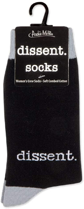 Dissent Women's Crew Socks in Black and Gray