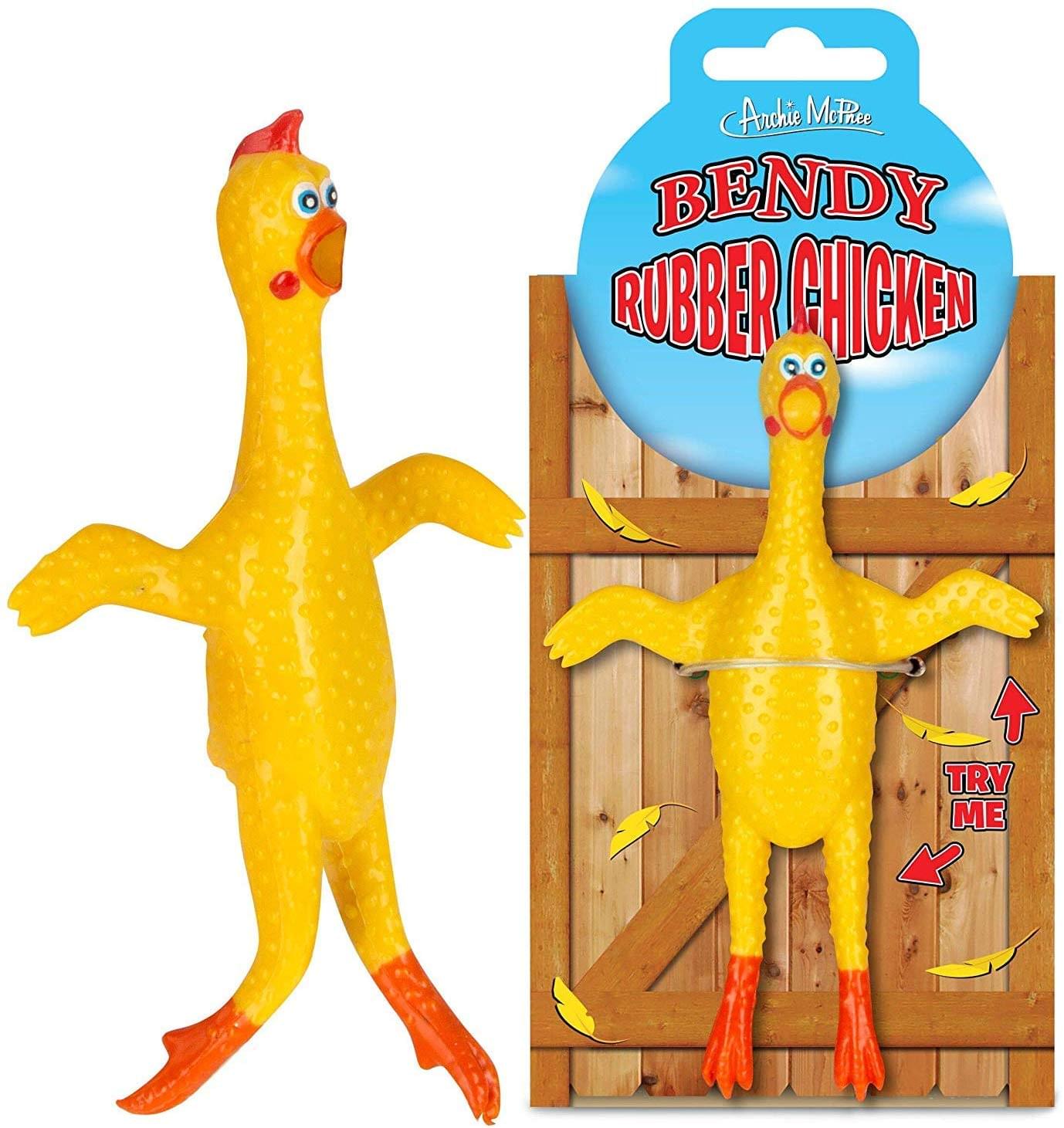 Bendy 5 Inch Rubber Chicken Toy