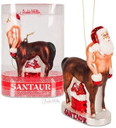 Santaur Hand Blown Glass Holiday Ornament