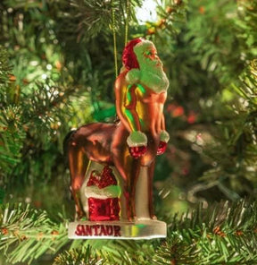 Santaur Hand Blown Glass Holiday Ornament