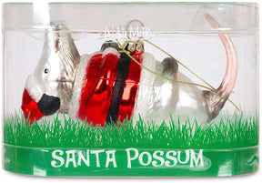 Santa Possum Hand-Blown Glass Holiday Ornament