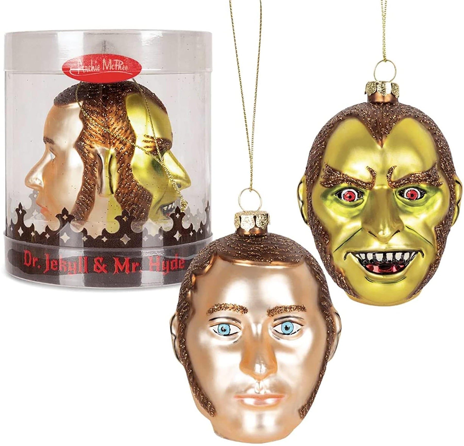 Dr. Jekyll & Mr. Hyde Glass Two-Sided Holiday Ornament