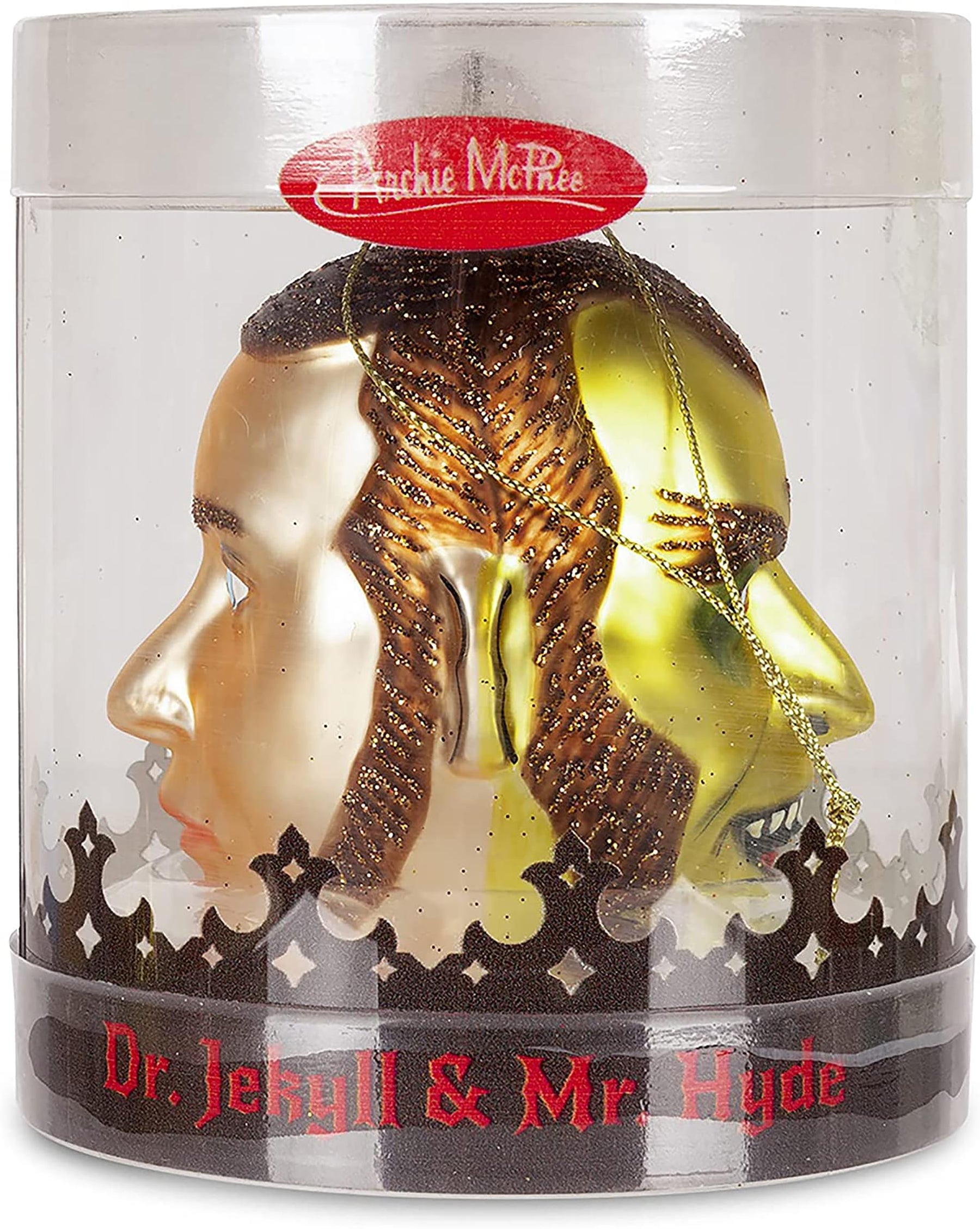 Dr. Jekyll & Mr. Hyde Glass Two-Sided Holiday Ornament