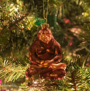 Enlightened Bigfoot Hand-Blown Glass Holiday Ornament
