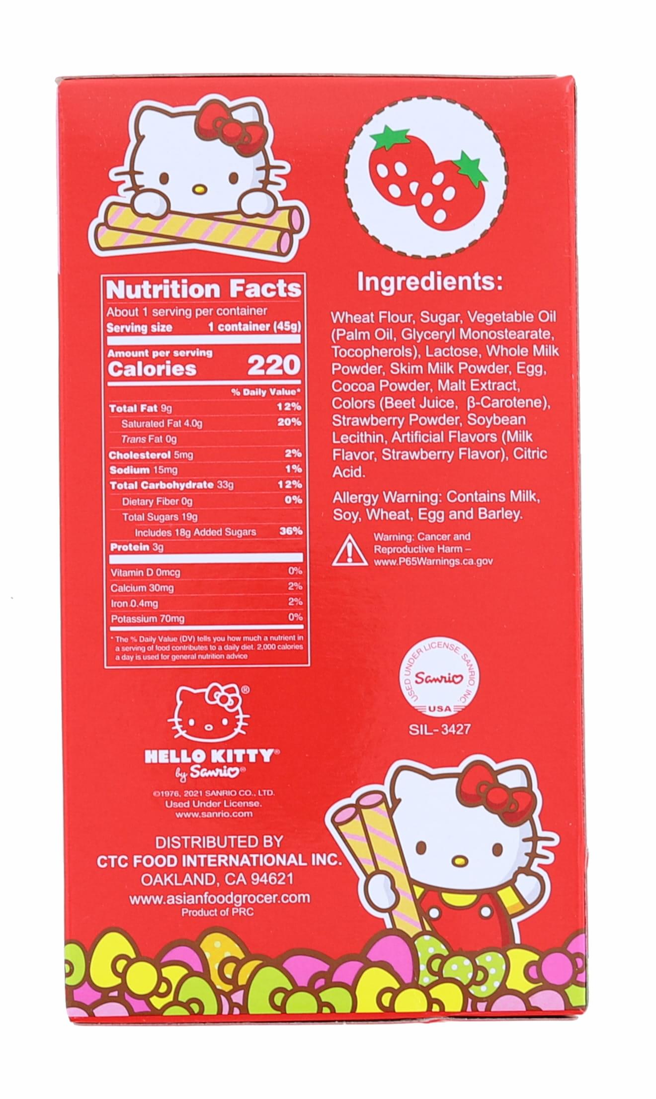 Hello Kitty Strawberry Wafer Cookies | 1.58 Ounce Pack