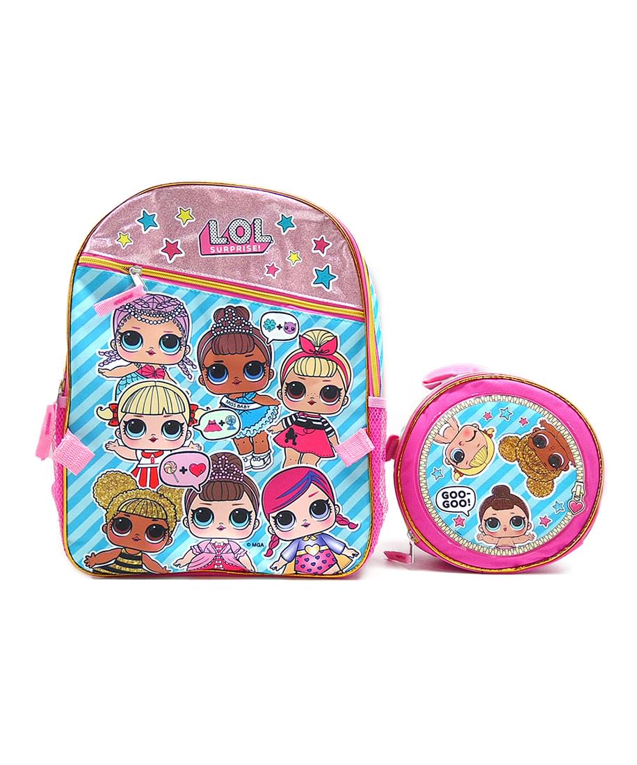 LOL Surprise! Gangs All Here 16-Inch Girl's Backpack w/ Lunch Tote