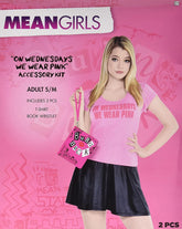 Mean Girls: On Wednesday We Wear Pink Costume Kit Adult | T-Shirt, Burn Book Wristlet