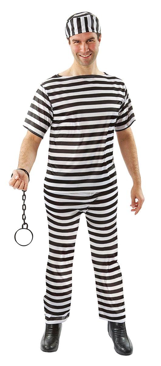 Classic Prisoner B&W Striped Adult Costume