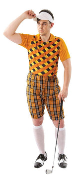 Male Golfer Costume - Orange & Black | Free Shipping