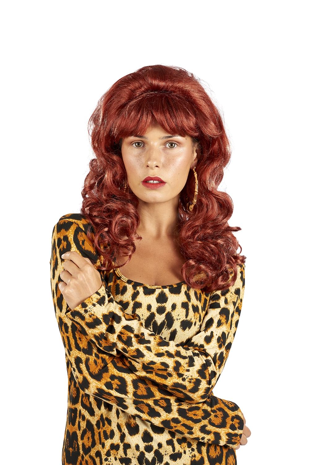 Curly Red Synthetic Wig Costume Accessory for Adults Inspired by Married With Children Peg Bundy| One Size Fits Most